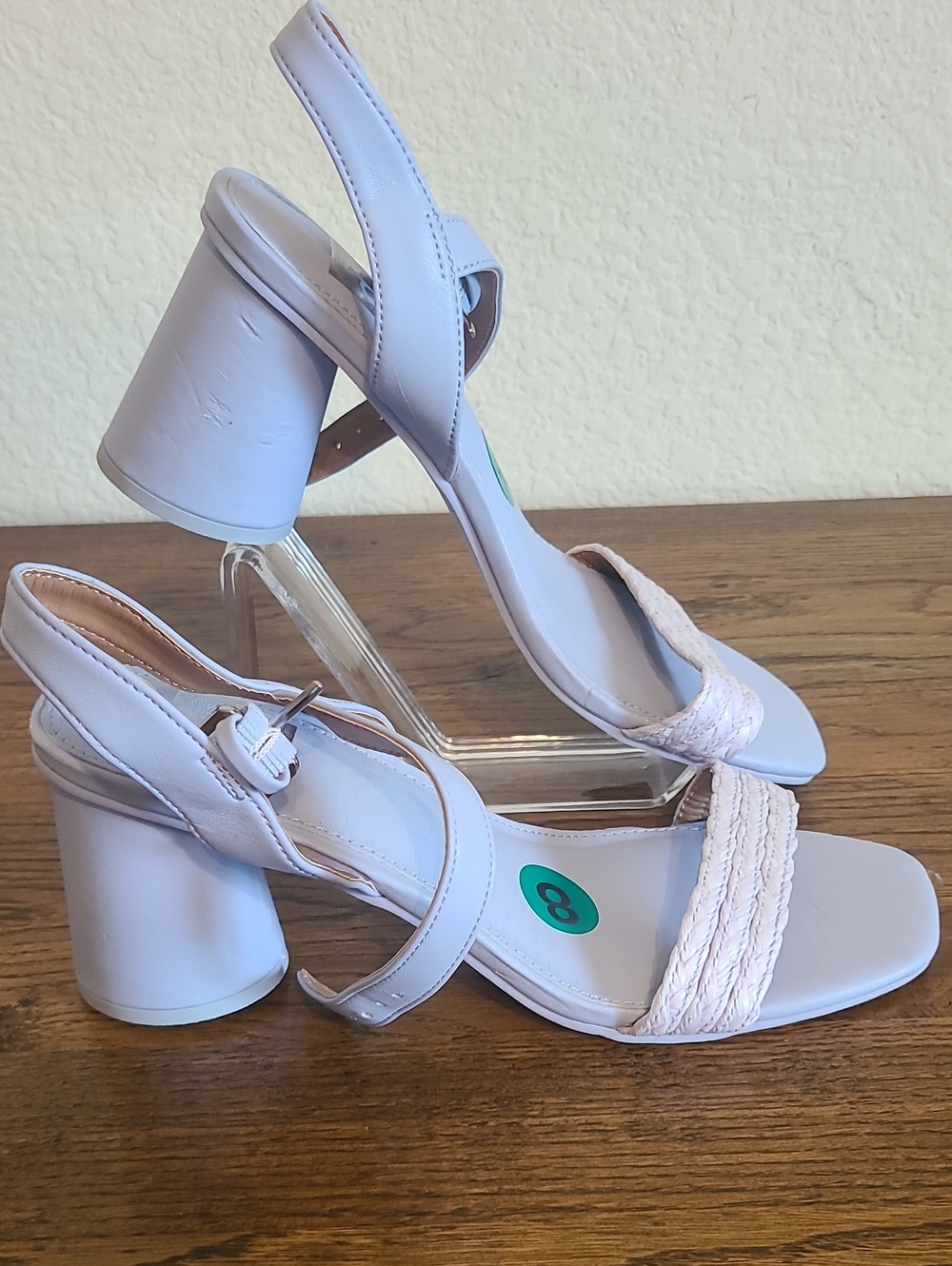 Dolce Vita Lavender Slingback Block Heels with Braided Toe Strap